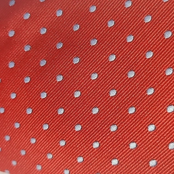 ALEXANDER JULIAN Red Blue Polka Dots Men's Tie - Picture 2 of 4